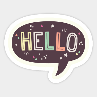 Hello Speech Bubble Typography Sticker